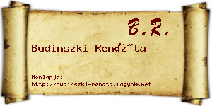 Budinszki Renáta névjegykártya